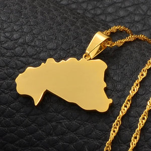 Burkina Faso Map Necklace