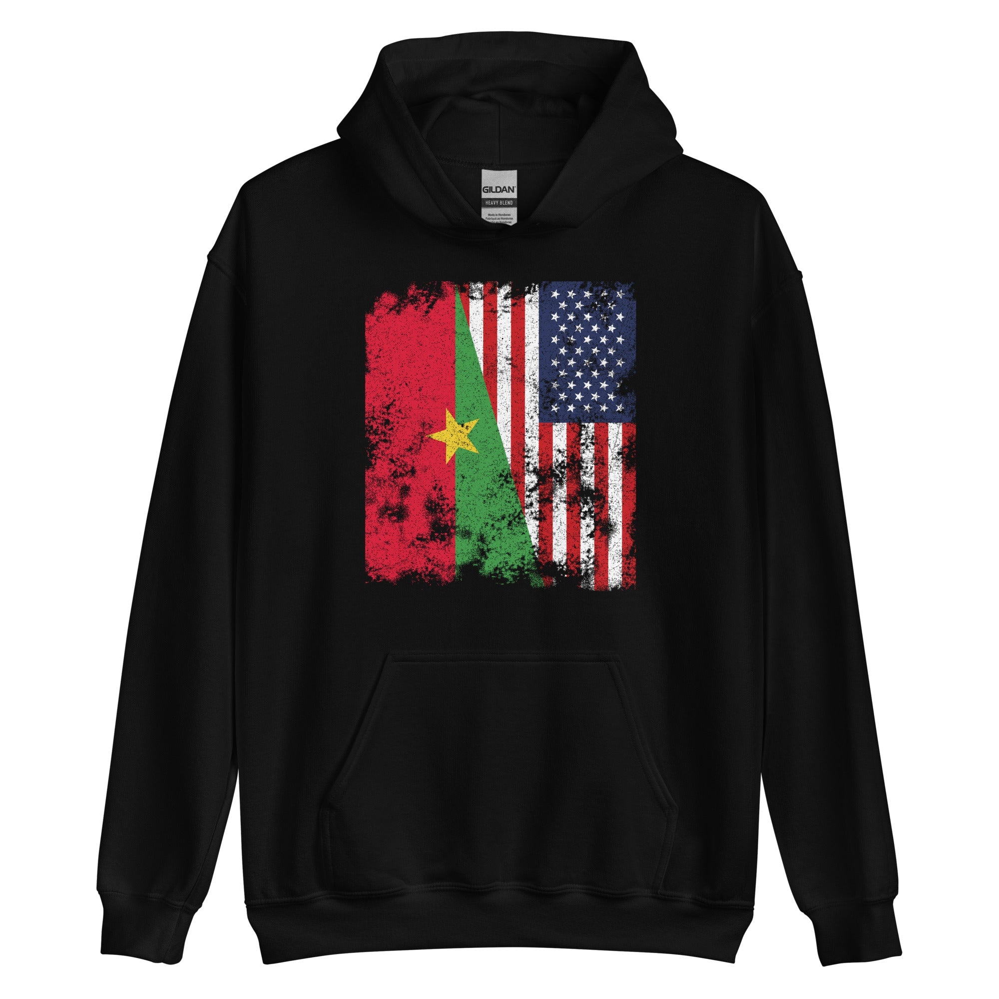 Burkina Faso USA Flag - Half American Hoodie