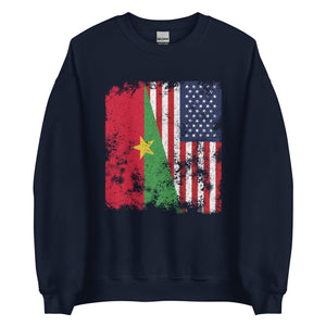 Burkina Faso USA Flag - Half American Sweatshirt