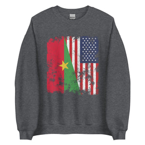 Burkina Faso USA Flag - Half American Sweatshirt