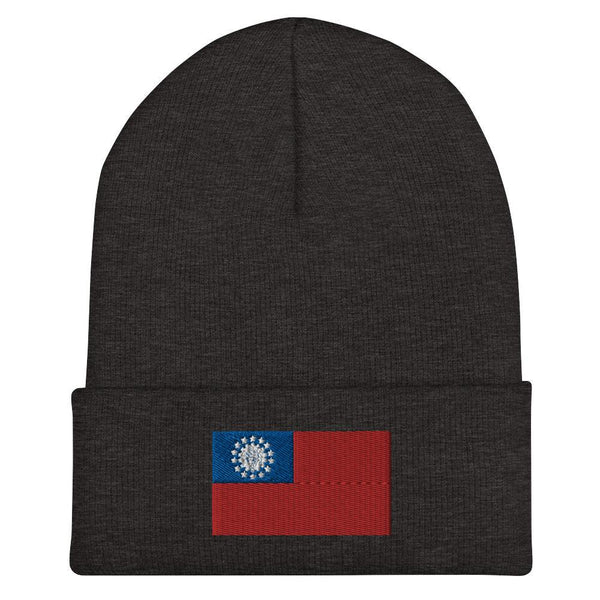 Burma Flag Beanie - Embroidered Winter Hat