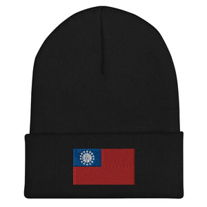 Burma Flag Beanie - Embroidered Winter Hat