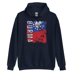 Burma Flag - Distressed Flag Hoodie