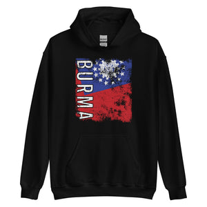 Burma Flag - Distressed Flag Hoodie