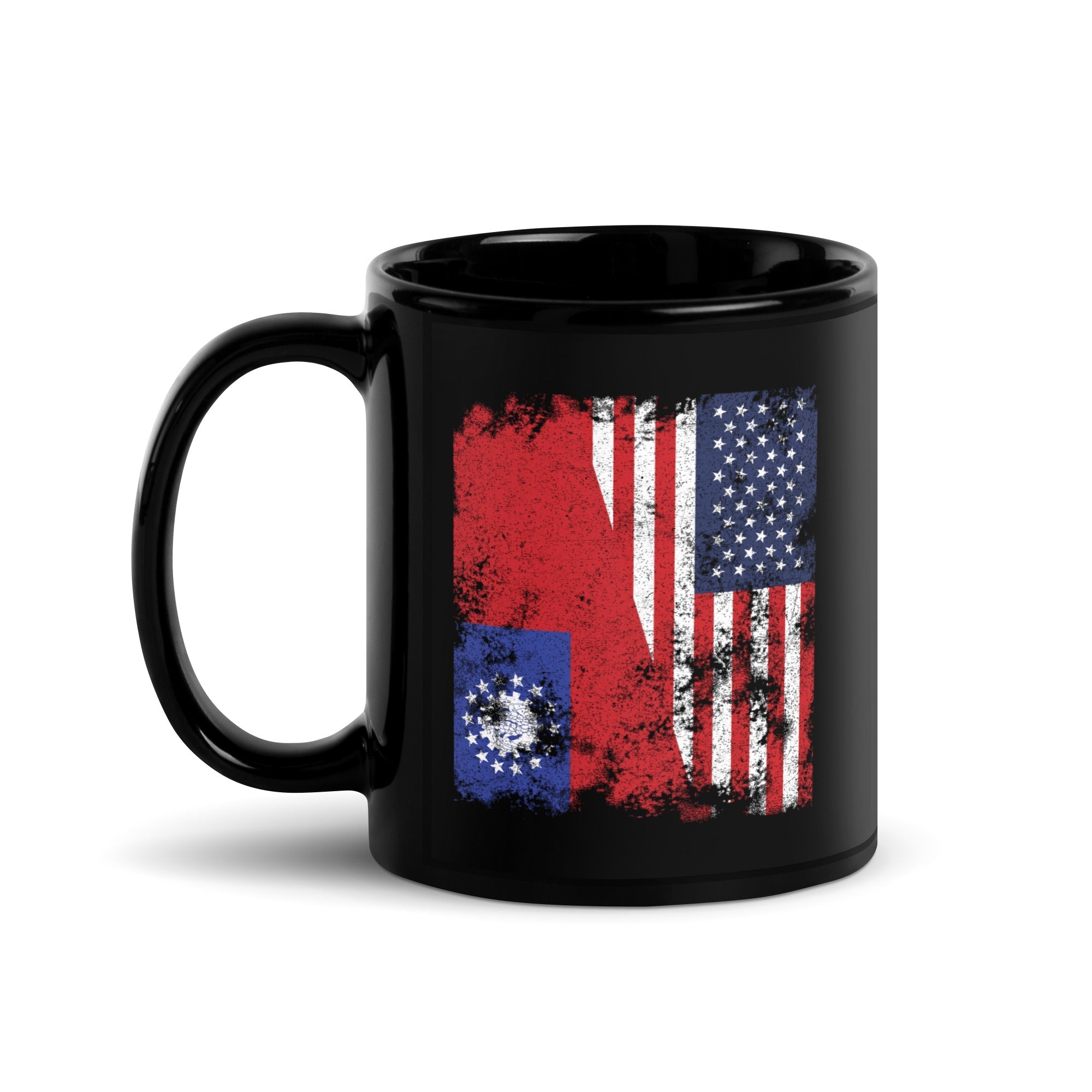 Myanmar Burma USA Flag - Half American Mug