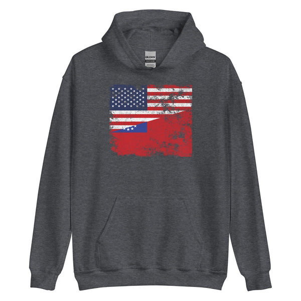 Myanmar Burma USA Flag Hoodie