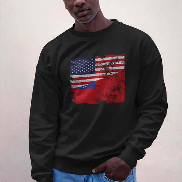 Burma USA Flag Sweatshirt