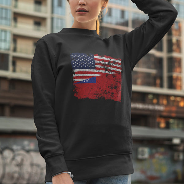 Burma USA Flag Sweatshirt