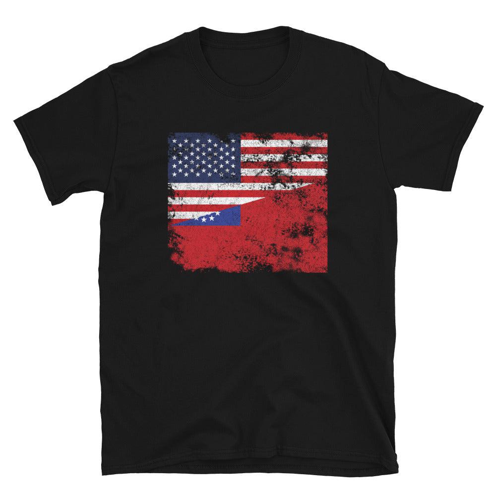 Myanmar Burma USA Flag T-Shirt