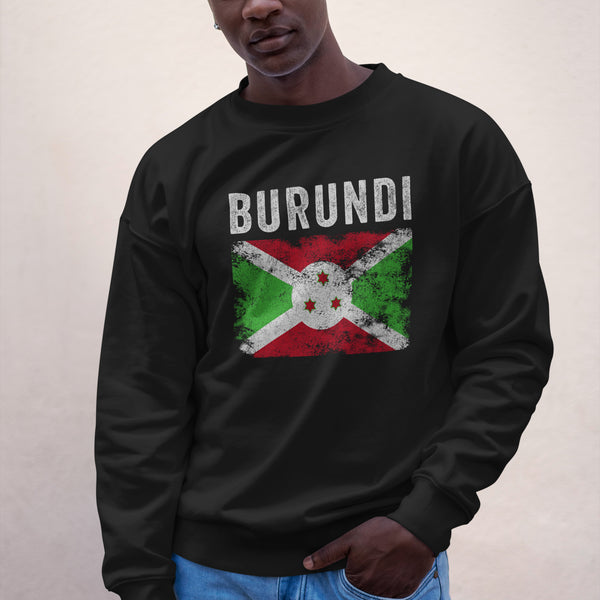 Burundi Flag Distressed - Burundian Flag Sweatshirt