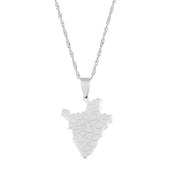 Burundi Map Necklace