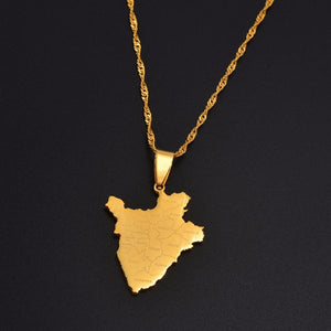 Burundi Map Necklace