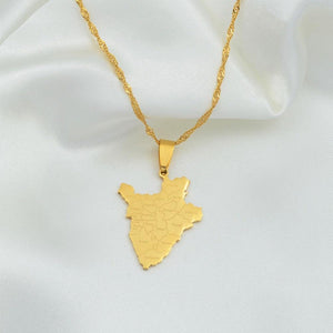 Burundi Map Necklace