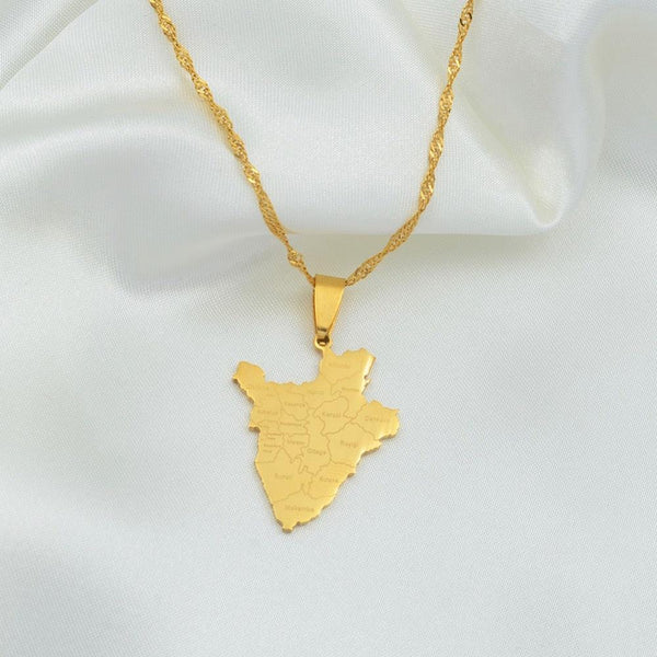 Burundi Map Necklace