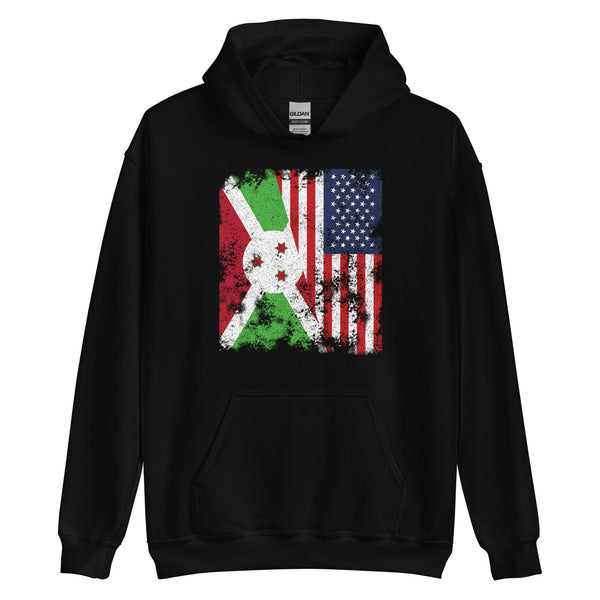 Burundi USA Flag - Half American Hoodie