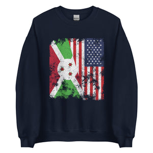 Burundi USA Flag - Half American Sweatshirt