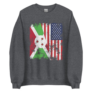 Burundi USA Flag - Half American Sweatshirt