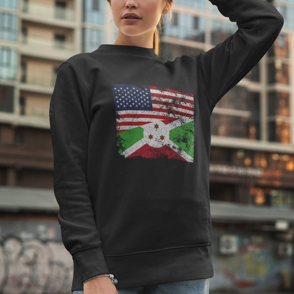 Burundi USA Flag Sweatshirt