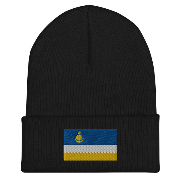 Buryatia Flag Beanie - Embroidered Winter Hat