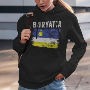 Buryatia Flag Distressed - Buryat Flag Hoodie