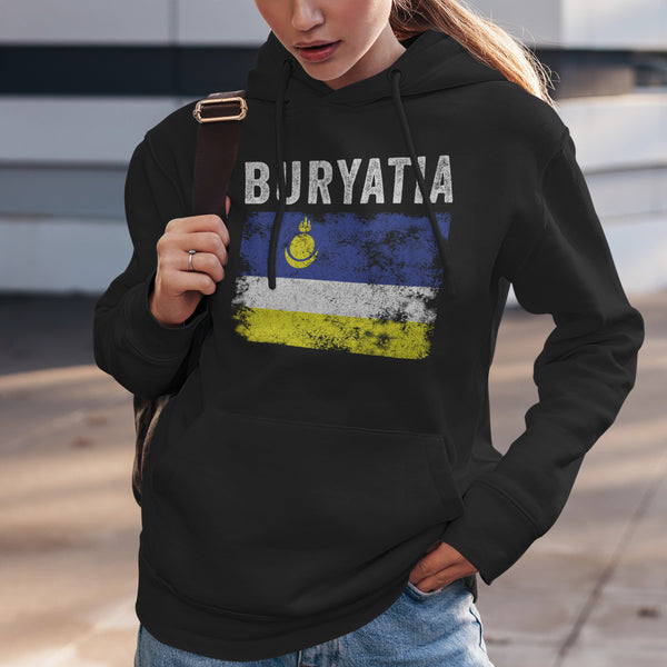 Buryatia Flag Distressed - Buryat Flag Hoodie