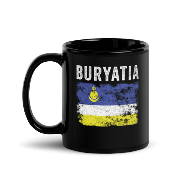 Buryatia Flag Distressed - Buryat Flag Mug