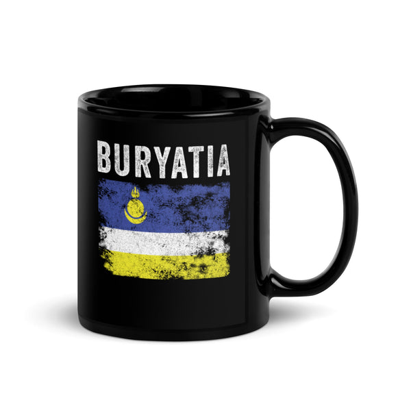 Buryatia Flag Distressed - Buryat Flag Mug