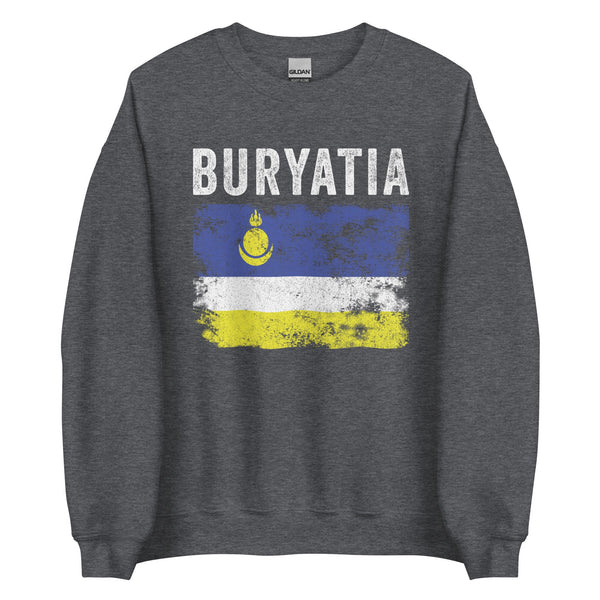 Buryatia Flag Distressed - Buryat Flag Sweatshirt