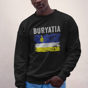 Buryatia Flag Distressed - Buryat Flag Sweatshirt