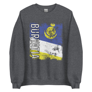 Buryatia Flag - Distressed Flag Sweatshirt