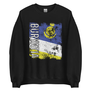 Buryatia Flag - Distressed Flag Sweatshirt