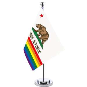 California Pride Desk Flag - Small LGBTQIA2S+ Table Flag