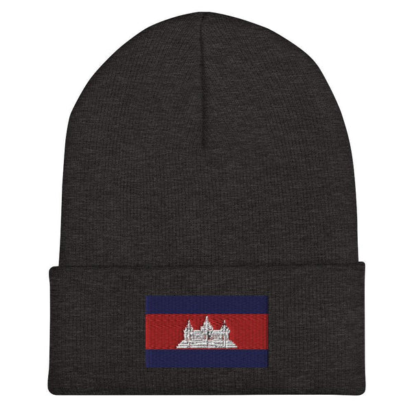 Cambodia Flag Beanie - Embroidered Winter Hat