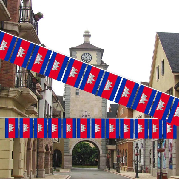 Cambodia Flag Bunting Banner - 20Pcs