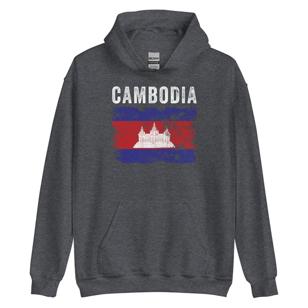 Cambodia Flag Distressed Cambodian Flag Hoodie