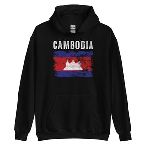 Cambodia Flag Distressed Cambodian Flag Hoodie