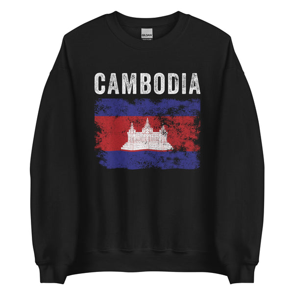 Cambodia Flag Distressed Cambodian Flag Sweatshirt