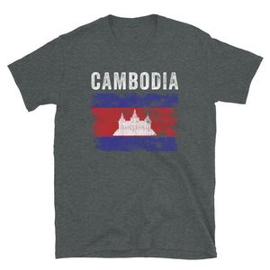 Cambodia Flag Distressed Cambodian Flag T-Shirt