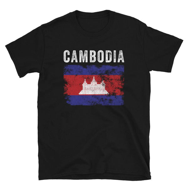 Cambodia Flag Distressed Cambodian Flag T-Shirt