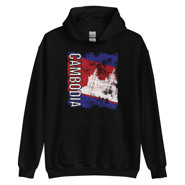 Cambodia Flag - Distressed Flag Hoodie