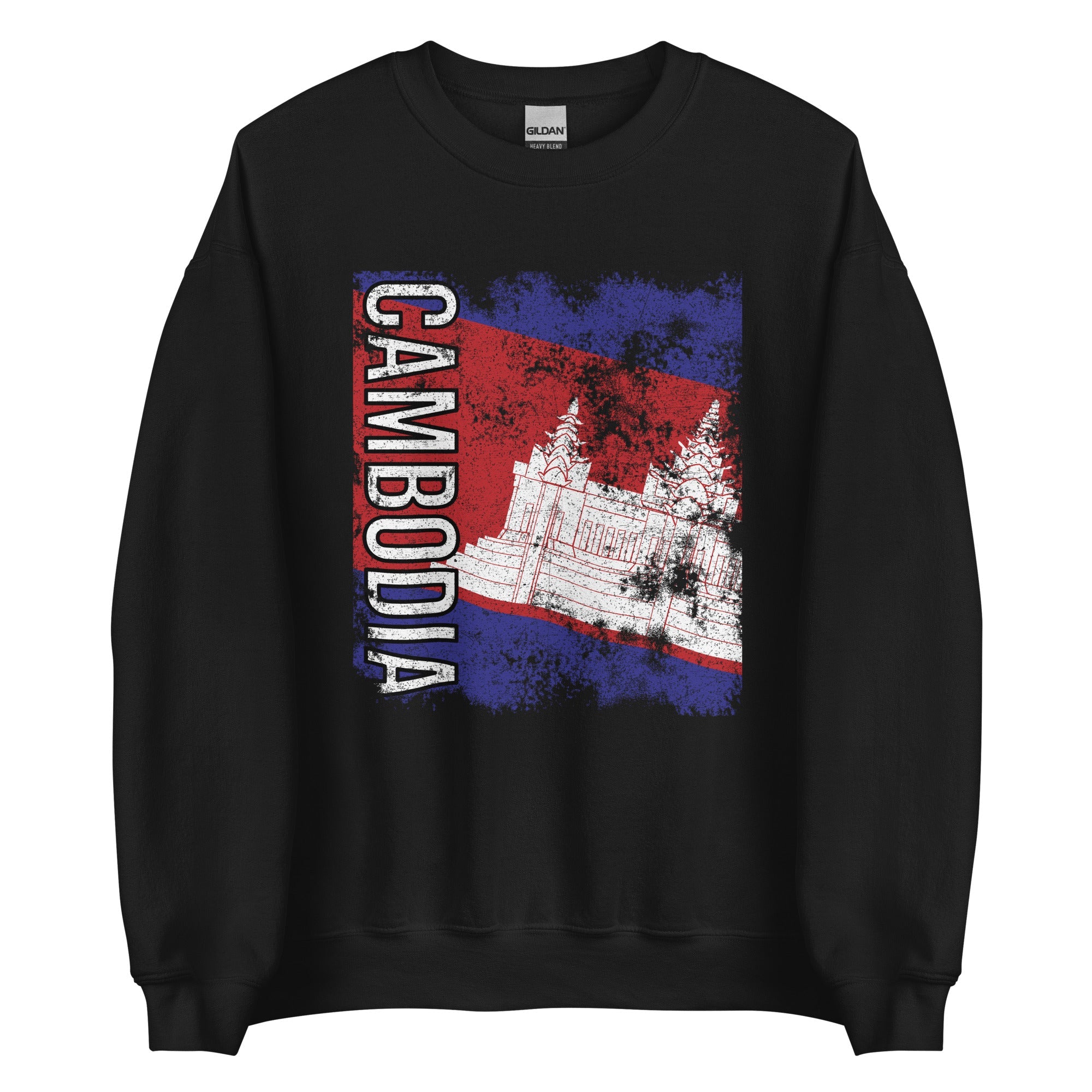 Cambodia Flag - Distressed Flag Sweatshirt