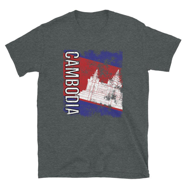 Cambodia Flag Distressed T-Shirt