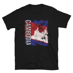 Cambodia Flag Distressed T-Shirt