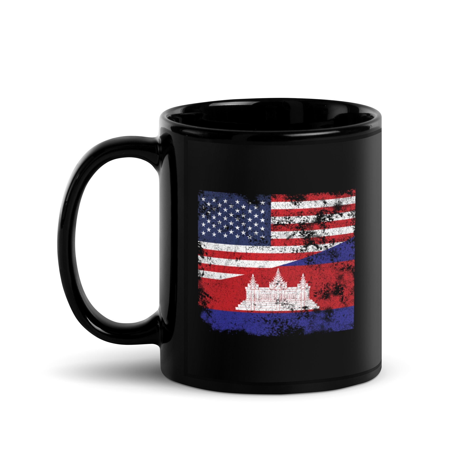 Cambodia USA Flag Mug