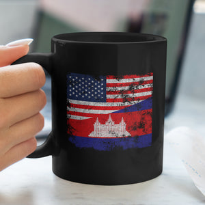 Cambodia USA Flag Mug