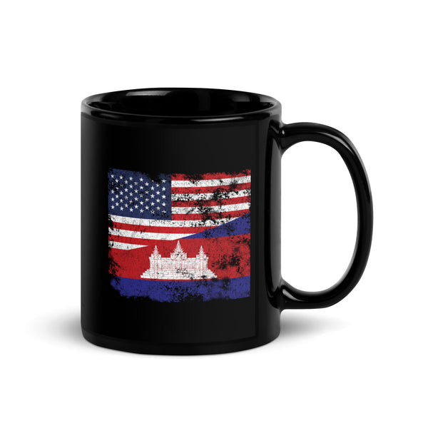 Cambodia USA Flag Mug