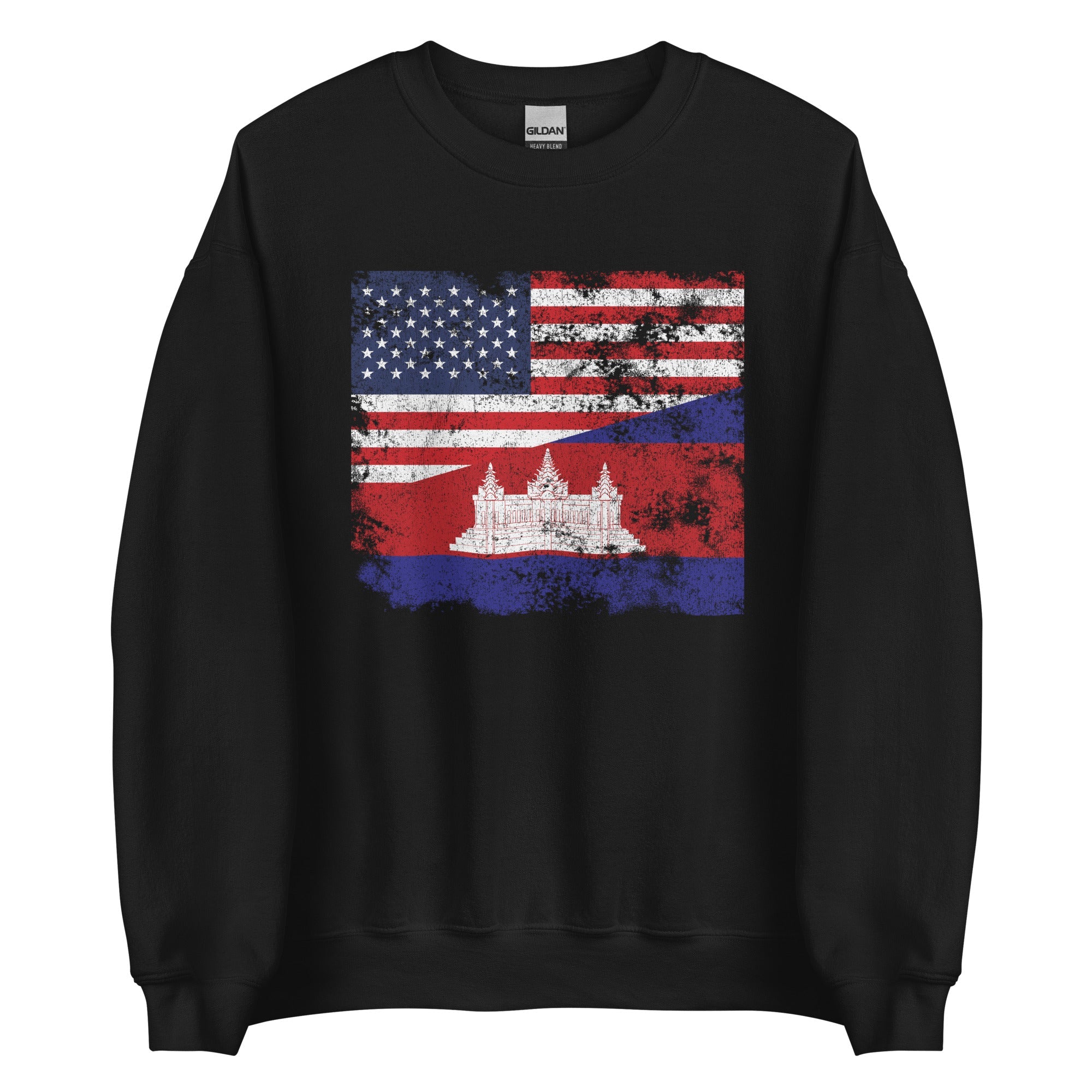 Cambodia USA Flag Sweatshirt