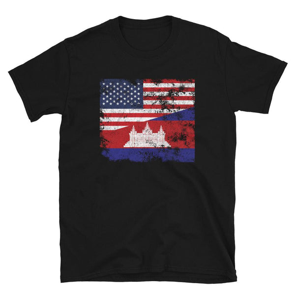 Cambodia USA Flag T-Shirt