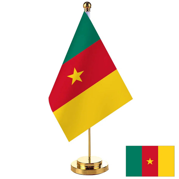 Cameroon Desk Flag - Small Office Table Flag