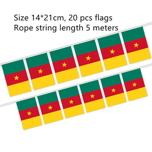 Cameroon Flag Bunting Banner - 20Pcs